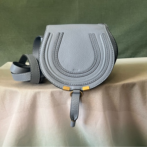 Chloe Mini Marcie Crossbody Bag Blue Gray - Picture 6 of 16